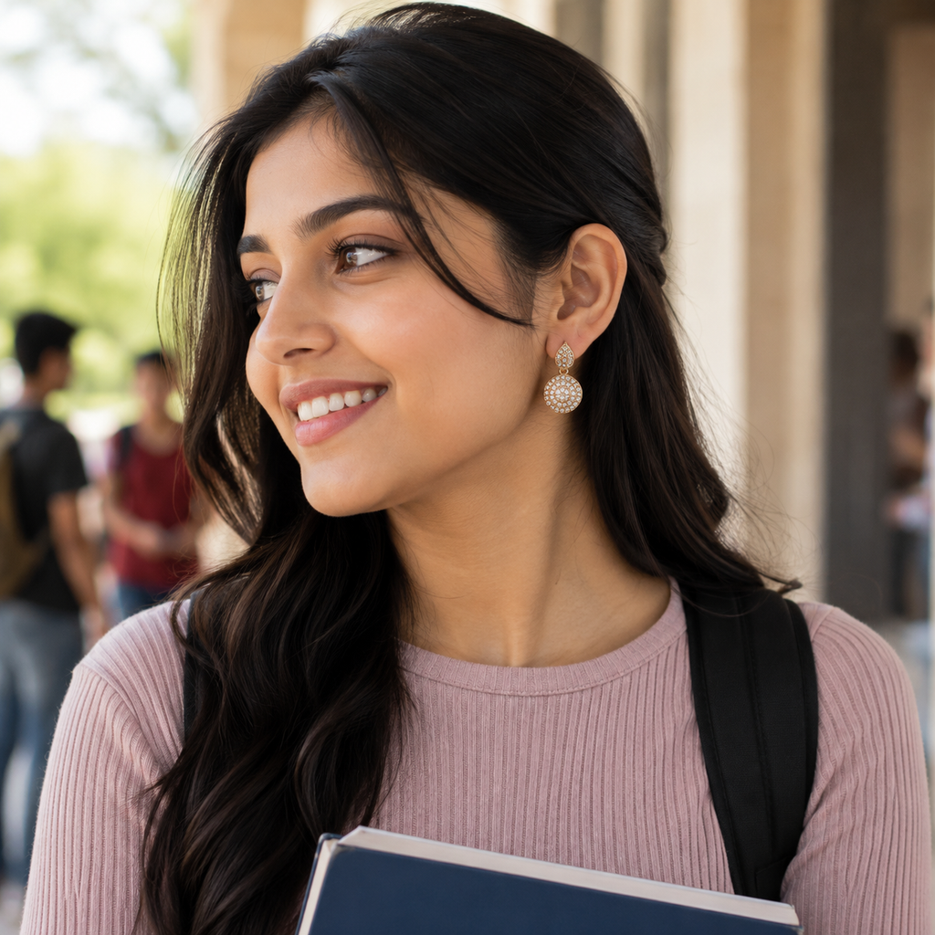 Trendy Gold Drop & Stud Earrings — Campus to Evening Glam